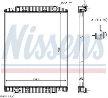 Радіатор, охолодження двигуна NISSENS 63331A