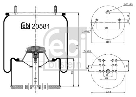 Кожух пневматичної ресори FEBI BILSTEIN 20581