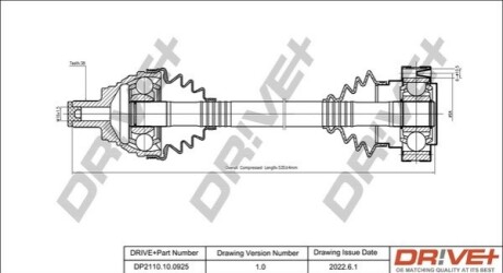 Півосі VW T4 90-03 (38x529) DR!VE+ DP2110100925