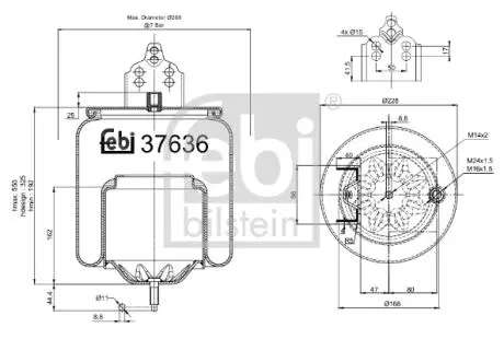 Кожух пневматичної ресори FEBI BILSTEIN 37636