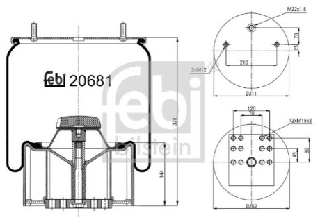 Кожух пневматичної ресори FEBI BILSTEIN 20681