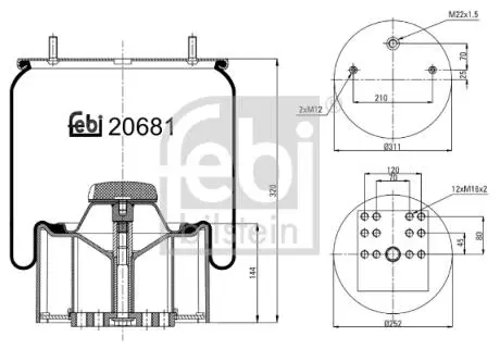 Кожух пневматической рессоры FEBI BILSTEIN 20681