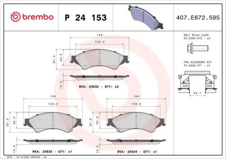 KLOCKI HAMULCOWE XTRA PRZOD BREMBO P24153X