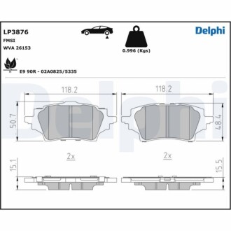 Klocki ham. TOYOTA Corolla Delphi LP3876