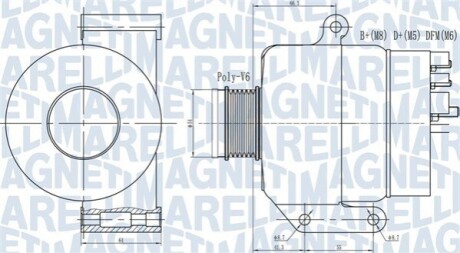 ALTERNATOR ALFA ROMEO,FIAT MAGNETI MARELLI 063731935010 (фото 1)