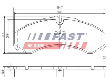 Гальмівна колодка.) FAST FT29121