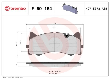 Klocki ham. MERCEDES-BENZ BREMBO P50154