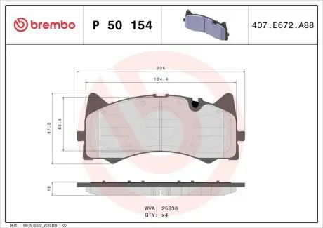 Klocki ham. MERCEDES-BENZ BREMBO P50154