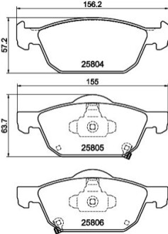 Гальмівна колодка.) HELLA 8DB355021431