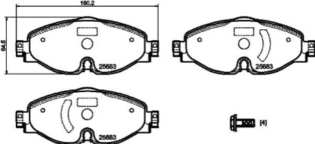 Гальмівна колодка.) HELLA 8DB355023171