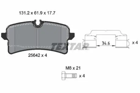 Гальмівна колодка.) TEXTAR 2564203