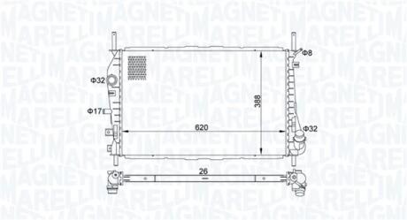 Radiator, engine cooling MAGNETI MARELLI 350213177600