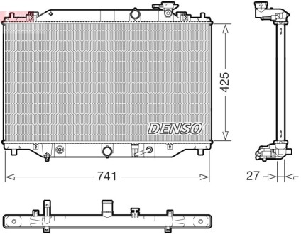 Radiator, engine cooling DENSO DRM44051 (фото 1)