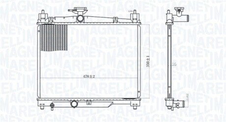 Radiator, engine cooling MAGNETI MARELLI 350213164800