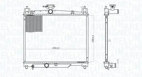 Radiator, engine cooling MAGNETI MARELLI 350213164800