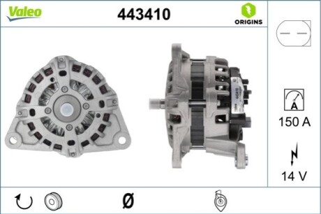 ALTERNATOR NOWY - ORIGIN Valeo 443410