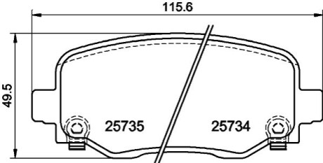 Klocki ham. tył CHR JEEP HELLA 8DB355024701