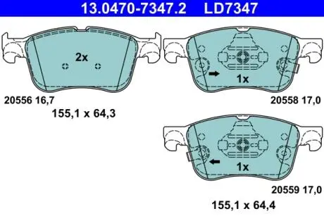 Фото klocki ham.ceramic przod ATE 13047073472 KLOCKI HAM.CERAMIC PRZOD ATE 13047073472