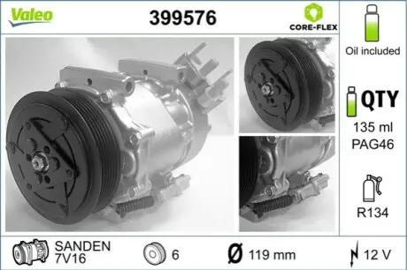 Компресор, Кондиціонер Valeo 399576