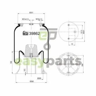 Подушка пневмопідвіски FEBI BILSTEIN 39862
