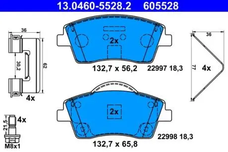 KLOCKI HAM.PRZOD VOLVO ATE 13046055282