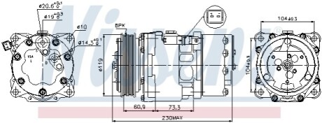 Компрессор кондиционера NISSENS 89195