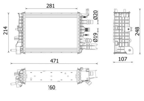 CHЭODNICA D DUSTER 17- MAHLE / KNECHT CR2632000P (фото 1)