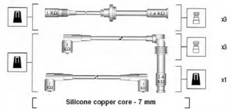 Проволока зажигания, набор MAGNETI MARELLI 941045390524