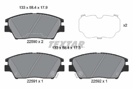 KLOCKI HAMULCOWE PRZOD TEXTAR 2259001