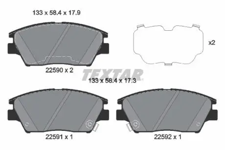 KLOCKI HAMULCOWE PRZOD TEXTAR 2259001