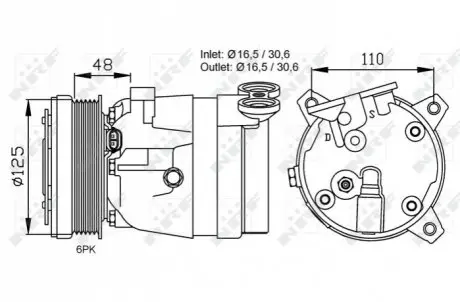 Компрессор кондиционера NRF 32022