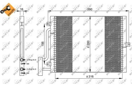 Радиатор кондиционера NRF 35307
