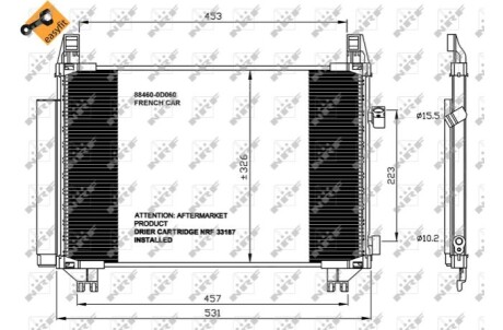 Радиатор кондиционера NRF 35654