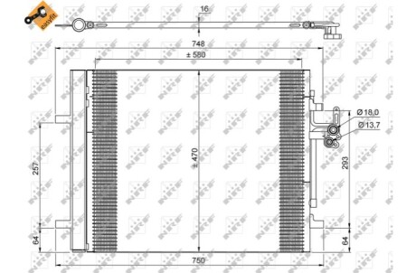 Радиатор кондиционера NRF 35884