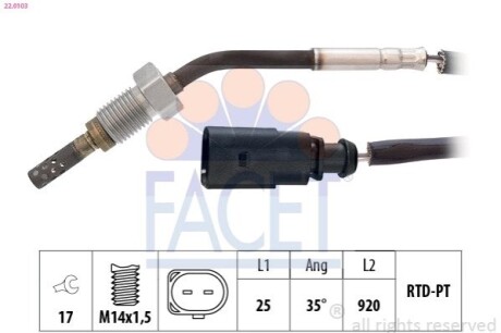 CZUJNIK TEMP. SPALIN FACET 220103