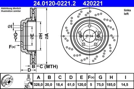 Two-piece brake disk ATE 24012002212