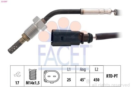 CZUJNIK TEMP. SPALIN FACET 220287