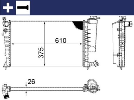 Радіатор охолодження MAHLE / KNECHT CR2206000S