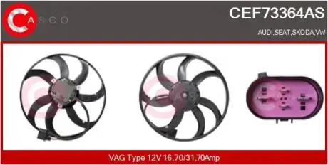 WENTYLATOR CHLODNICY CASCO CEF73364AS