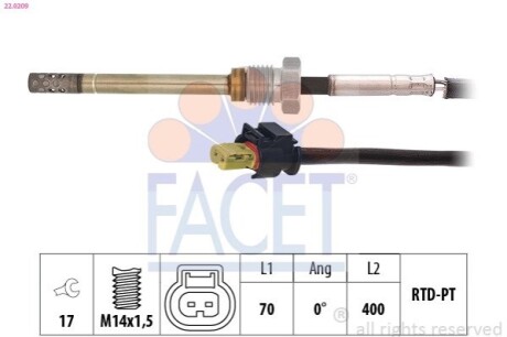 CZUJNIK TEMP. SPALIN FACET 220209