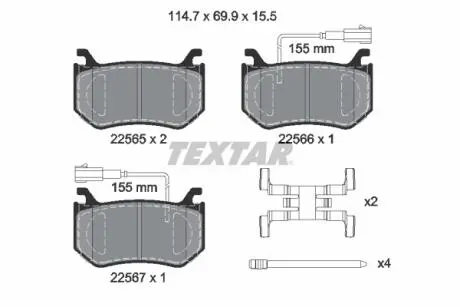 KLOCKI HAMULCOWE TYL TEXTAR 2256501