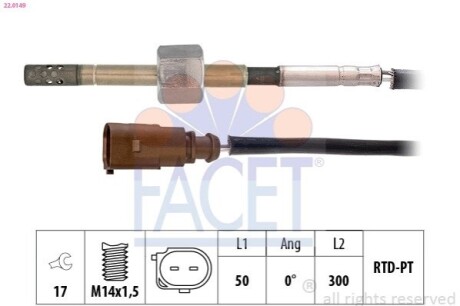 CZUJNIK TEMP. SPALIN FACET 220149