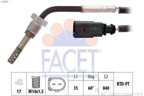 CZUJNIK TEMP. SPALIN FACET 220205