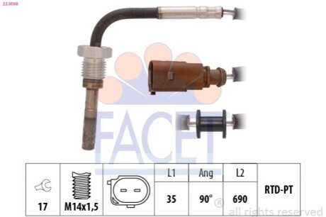 CZUJNIK TEMP. SPALIN FACET 220098