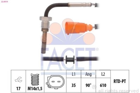 CZUJNIK TEMP. SPALIN FACET 220019