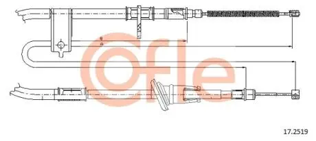 Трос ручного гальма COFLE 92172519 (фото 1)