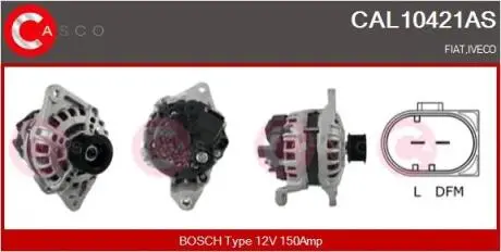 ALTERNATOR 12V 150A CASCO CAL10421AS