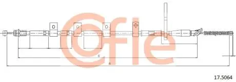 Фото 1 - трос ручного тормоза COFLE 92175064 Трос ручного тормоза COFLE 92175064 (фото 1)