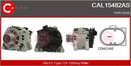 ALTERNATOR 12V 120A CASCO CAL15482AS