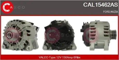 ALTERNATOR 12V 150A CASCO CAL15462AS